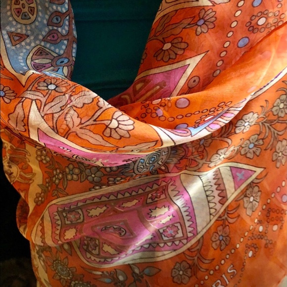 Hermes L’abre de vie Scarf. Hand rolled.  Silk - Picture 15 of 16